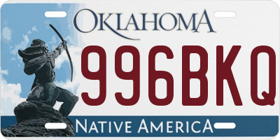 OK license plate 996BKQ