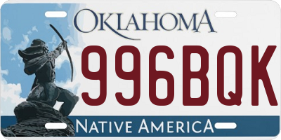 OK license plate 996BQK