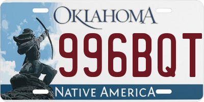 OK license plate 996BQT