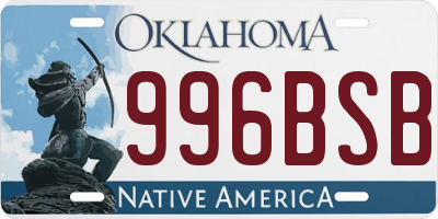 OK license plate 996BSB