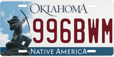 OK license plate 996BWM