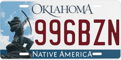 OK license plate 996BZN