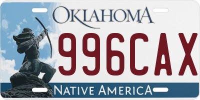 OK license plate 996CAX
