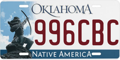 OK license plate 996CBC
