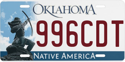 OK license plate 996CDT