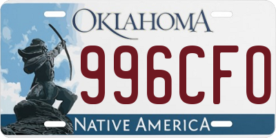 OK license plate 996CFO