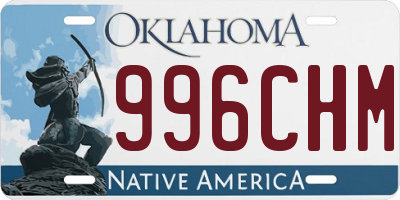 OK license plate 996CHM