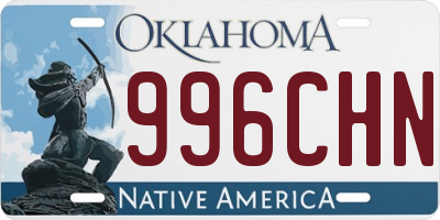 OK license plate 996CHN