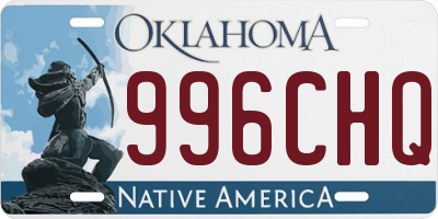 OK license plate 996CHQ
