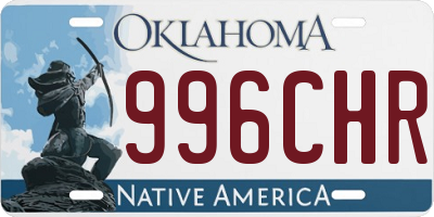 OK license plate 996CHR