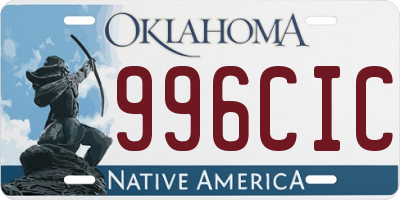 OK license plate 996CIC