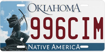 OK license plate 996CIM