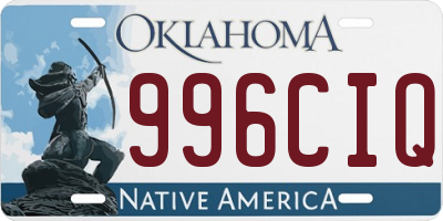 OK license plate 996CIQ