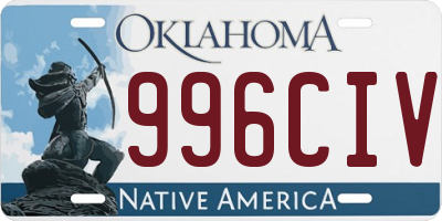 OK license plate 996CIV