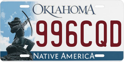 OK license plate 996CQD