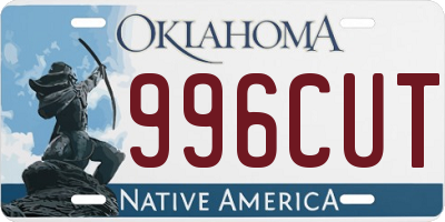 OK license plate 996CUT