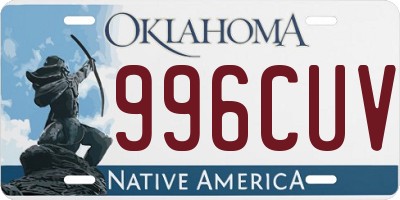 OK license plate 996CUV