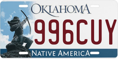 OK license plate 996CUY