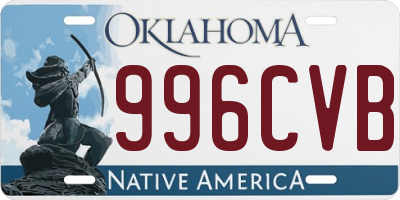OK license plate 996CVB