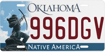 OK license plate 996DGV