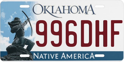 OK license plate 996DHF