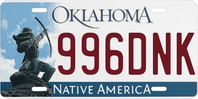 OK license plate 996DNK