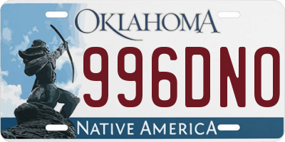 OK license plate 996DNO