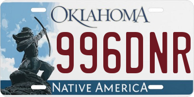 OK license plate 996DNR
