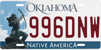 OK license plate 996DNW