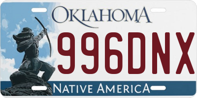 OK license plate 996DNX