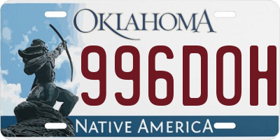 OK license plate 996DOH