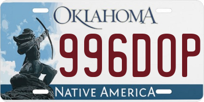 OK license plate 996DOP