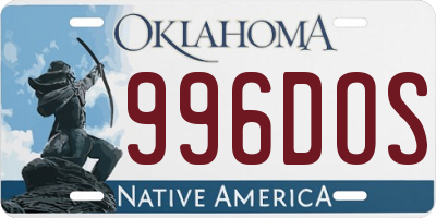 OK license plate 996DOS