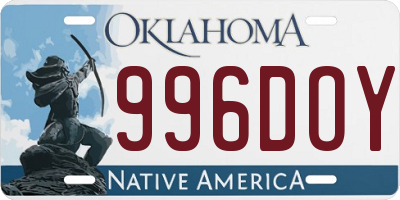OK license plate 996DOY