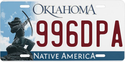 OK license plate 996DPA
