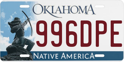 OK license plate 996DPE