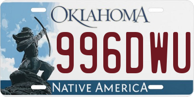 OK license plate 996DWU