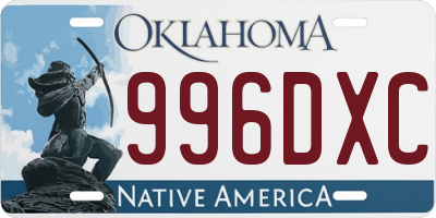 OK license plate 996DXC