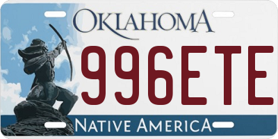 OK license plate 996ETE