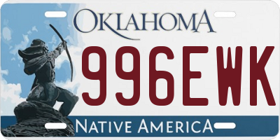 OK license plate 996EWK