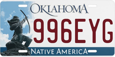 OK license plate 996EYG