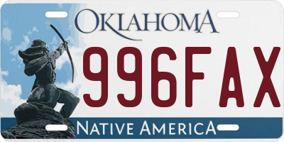 OK license plate 996FAX