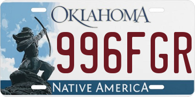 OK license plate 996FGR