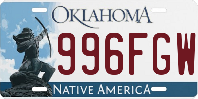 OK license plate 996FGW
