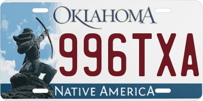 OK license plate 996TXA