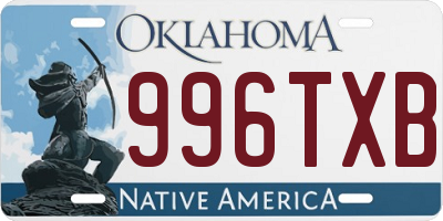 OK license plate 996TXB