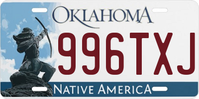 OK license plate 996TXJ