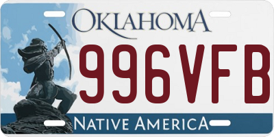 OK license plate 996VFB