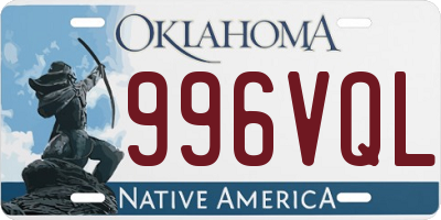 OK license plate 996VQL