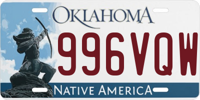 OK license plate 996VQW